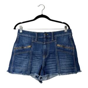 Jordache Jean Cut off Shorts Women 30 Vintage Style Brooklyn Moto Blue High rise